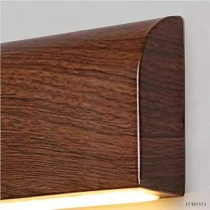 Nowoczesna minimalistyczna lampa ścienna prostokątna z drewna