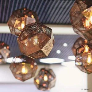 Lampa Wisząca Echo Złoty Nowoczesny Żyrandol ze Stali Nierdzewnej