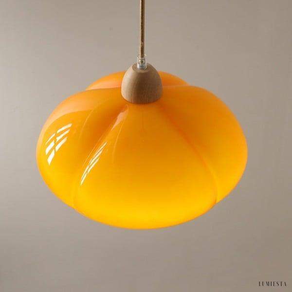 Szklana lampa wisząca dynia nowoczesny design do kuchni