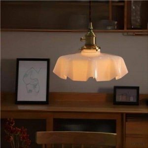 Lampa Wisząca Kwiatowa Styl Retro Szklana