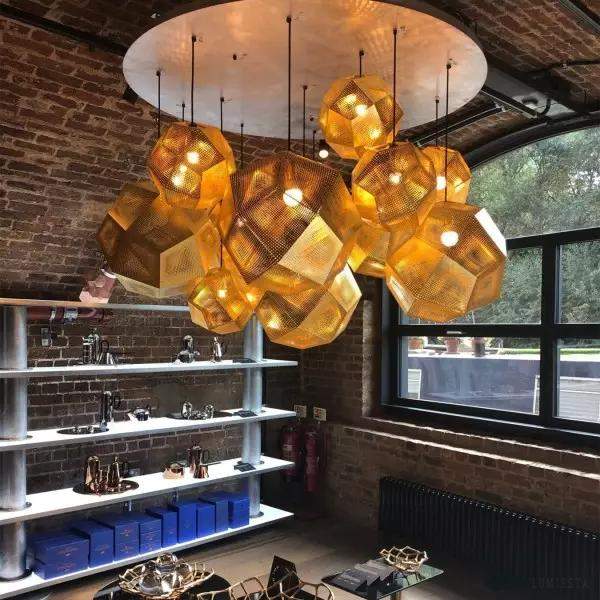 Lampa Wisząca Echo Złoty Nowoczesny Żyrandol ze Stali Nierdzewnej