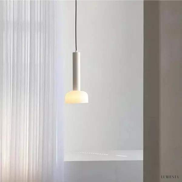 Nowoczesna włoska lampa wisząca minimalistyczna z kloszem szklanym