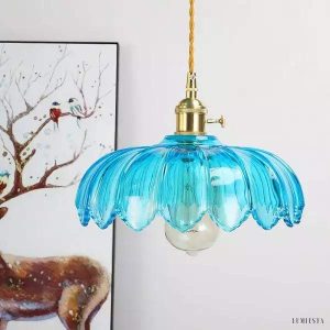 Szklana elegancka lampa wisząca w kształcie płatków