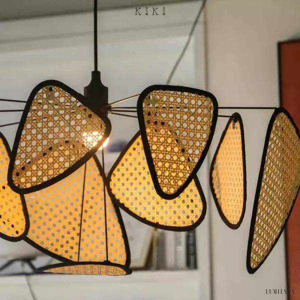 Lampa wisząca Pala w stylu nowoczesnym z rattanu