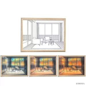 Lampka dekoracyjna z kreatywnym malowaniem styl minimalistyczny