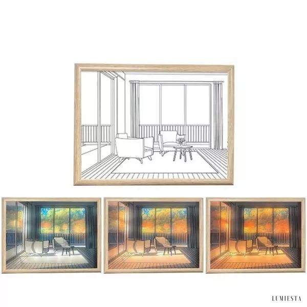 Lampka dekoracyjna z kreatywnym malowaniem styl minimalistyczny