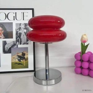 image_15-123.jpg Lampka stołowa Bauhaus w stylu nowoczesnym różowa szkło