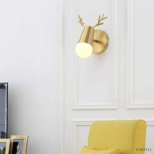 Lampa ścienna w kształcie kropli gwiazdy lub rogów mosiężna