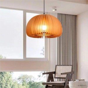 Wooden Pumpkin Pendant Lamp in Rustic Elegance Style