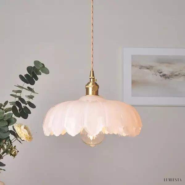 Szklana elegancka lampa wisząca w kształcie płatków