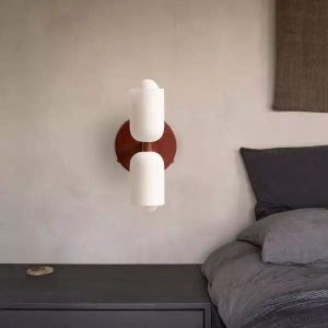 Lampy ścienne Nordyckie szklane dwugłowe w stylu minimalistycznym