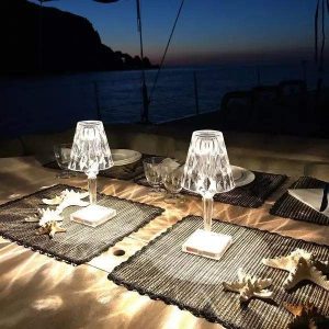 Elegancka lampka stołowa LED w stylu barokowym z akumulatorem