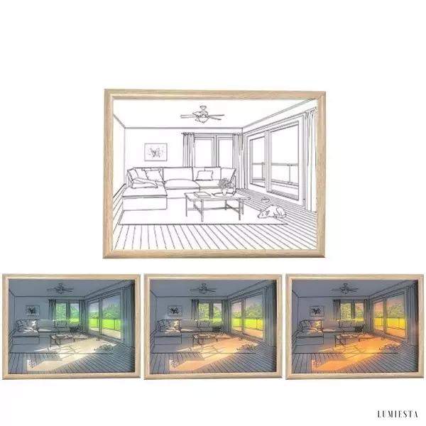 Lampka dekoracyjna z kreatywnym malowaniem styl minimalistyczny