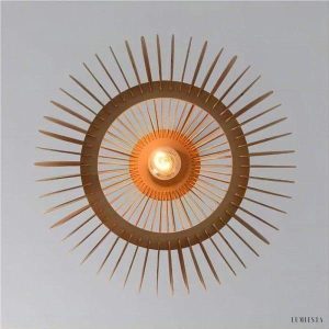 Wooden Pumpkin Pendant Lamp in Rustic Elegance Style
