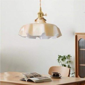 Lampa Wisząca Kwiatowa Styl Retro Szklana