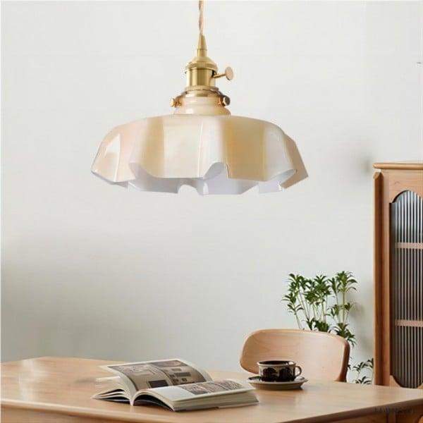 Lampa Wisząca Kwiatowa Styl Retro Szklana