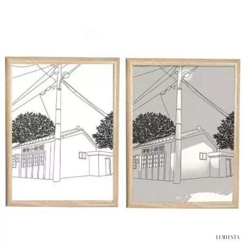 Lampka dekoracyjna z kreatywnym malowaniem styl minimalistyczny