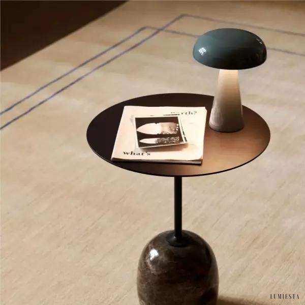 Stylowa przenośna lampa stołowa Como SC53 z kloszem w kształcie grzyba