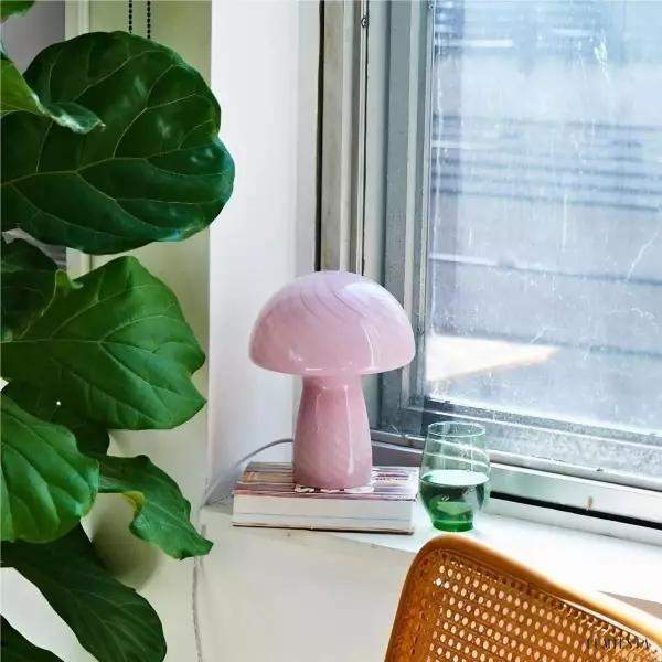 image_17-81.jpg Nowoczesna lampa stołowa w kształcie grzyba z kolorowym kloszem