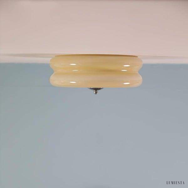 Lampa sufitowa w stylu Art Deco, biały/kremowy, platfon Ø32/40cm