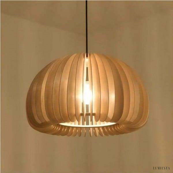 Wooden Pumpkin Pendant Lamp in Rustic Elegance Style