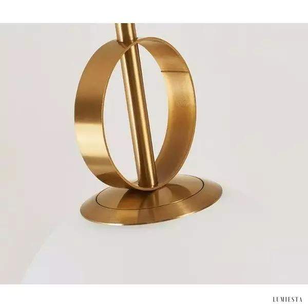 Nowoczesna lampa wisząca w kształcie koła mosiężna i szklana