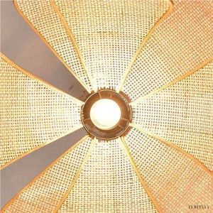 Petal - Rattanowy żyrandol rustykalny w kształcie płatków