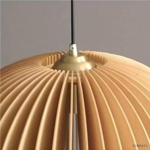 Wooden Pumpkin Pendant Lamp in Rustic Elegance Style