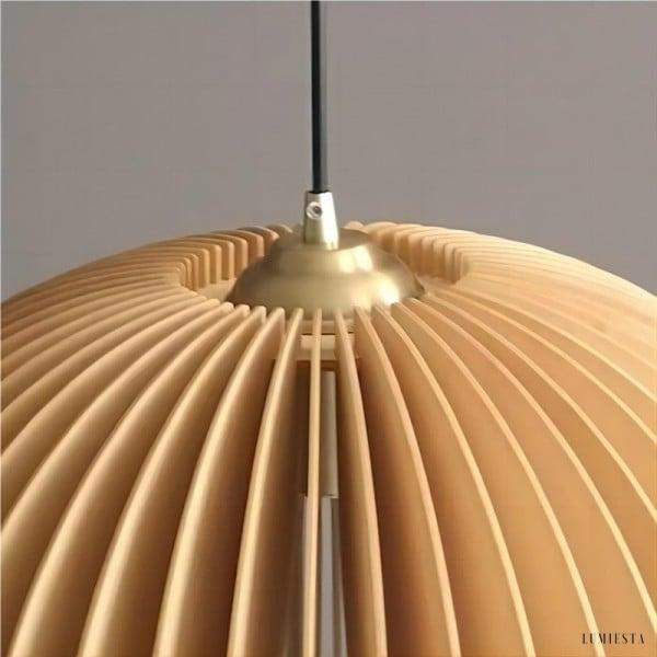 Wooden Pumpkin Pendant Lamp in Rustic Elegance Style