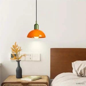 Bauhaus stained-glass pendant lamp in a minimalist style