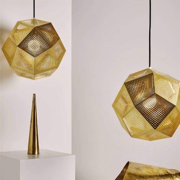 Lampa Wisząca Echo Złoty Nowoczesny Żyrandol ze Stali Nierdzewnej