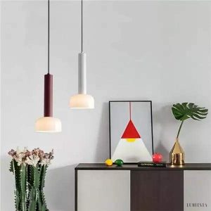 Nowoczesna włoska lampa wisząca minimalistyczna z kloszem szklanym