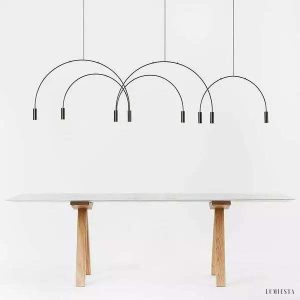 Min elegant LED pendant lamp with arched arms