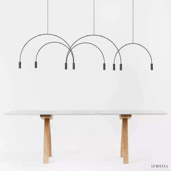Min elegant LED pendant lamp with arched arms