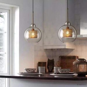 Wind glass pendant lamp in modern style