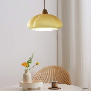 Szklana lampa wisząca dynia nowoczesny design do kuchni