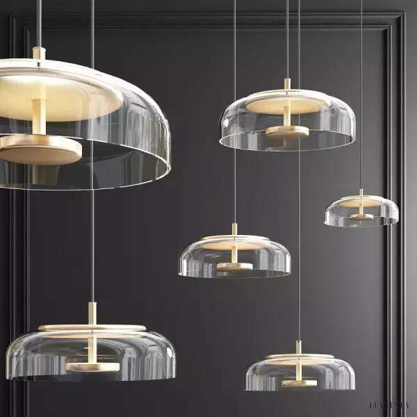 Lampa wisząca Plum szklana elegancka z modułem LED, detal górnej oprawy