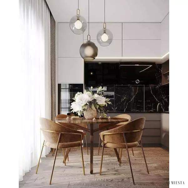 Szklana lampa wisząca w stylu retro z miedzianym wykończeniem