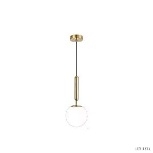 Lita - lampa wisząca z dmuchanymi szklanymi kulkami, widok z boku
