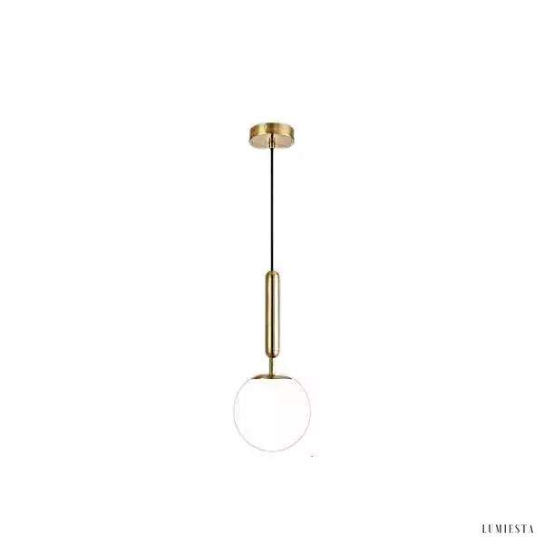 Lita - lampa wisząca z dmuchanymi szklanymi kulkami, widok z boku