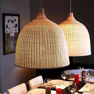 Natural Rattan Bell-Shaped Pendant Lamp