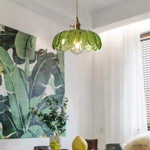 Szklana elegancka lampa wisząca w kształcie płatków