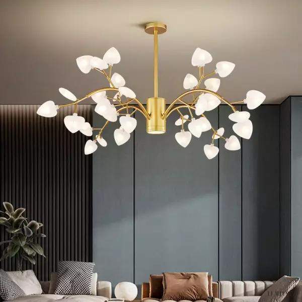 Lampa wisząca metalowa złota serce, lampa wisząca HEART z metalowymi ramionami