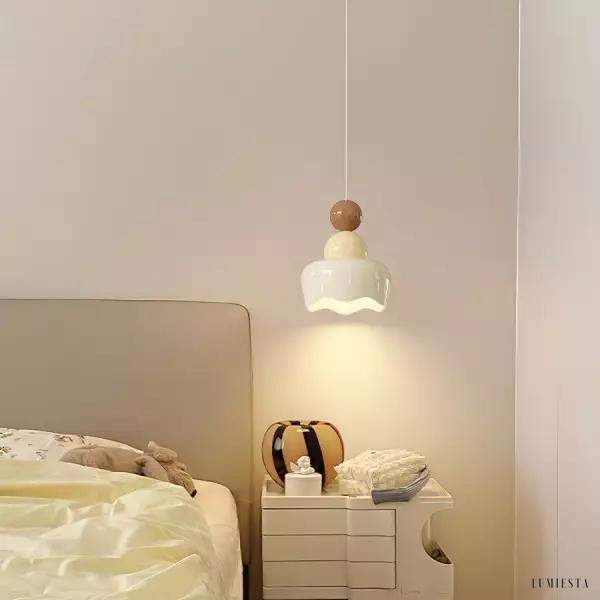 Cream resin pendant lamp in Nordic style