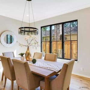 Nowoczesna lampa wisząca Sangium LED z szklanym kloszem