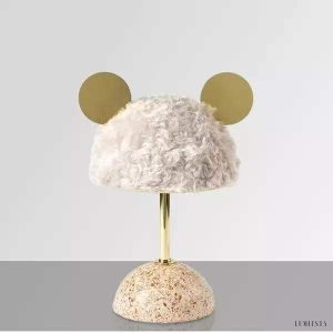 Lampka stołowa Minos z terazzo w stylu lat 70 z metalowymi akcentami