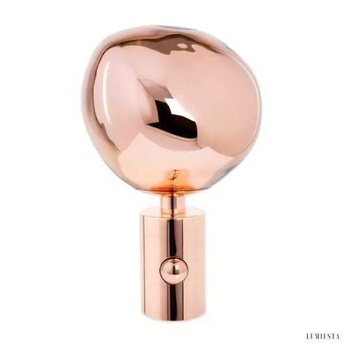 Lampka stołowa Melt w stylu nowoczesnym z miedzianą kulą