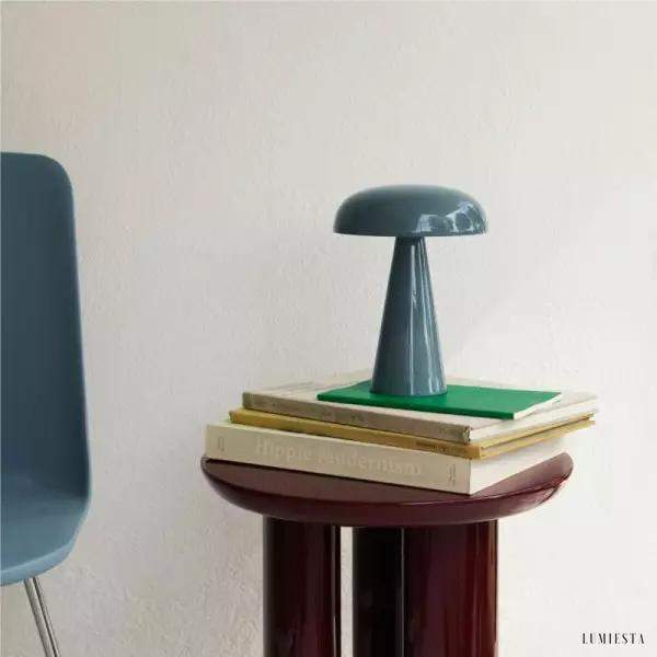 Stylowa przenośna lampa stołowa Como SC53 z kloszem w kształcie grzyba