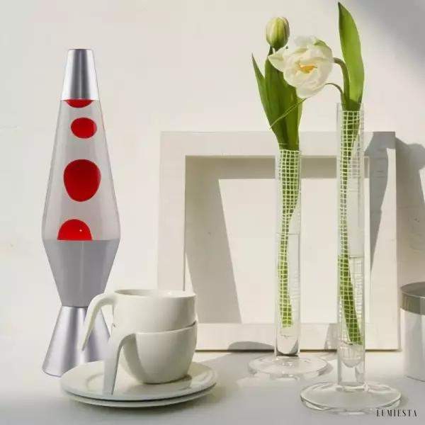 Lampa lawowa klasyczna z metalowym wykończeniem niebieska