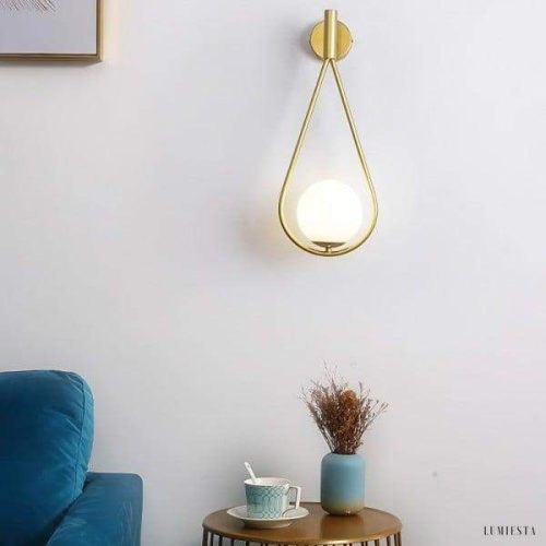 Lampa ścienna w kształcie kropli gwiazdy lub rogów mosiężna